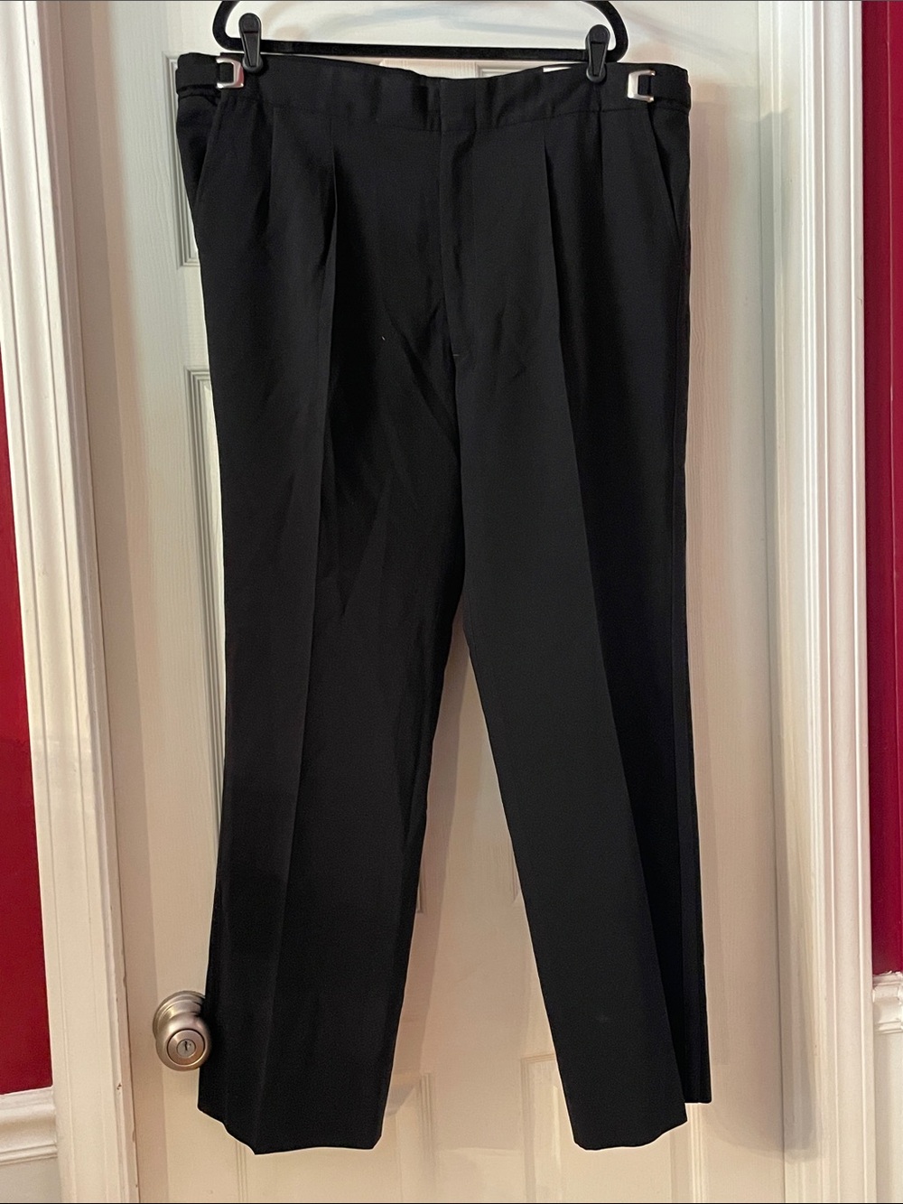 Dunhill Black Men's Dress Pants with Side Adjusters